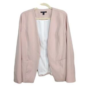 41 HAWTHORN Pale Pink Burke Collarless Open Blazer Long Sleeve Women's Large